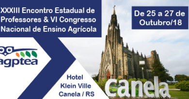 XXXIII Encontro Estadual de Professores & VI Congresso Nacional de Ensino Agrícola XXXIII Encontro Estadual de Professores & VI Congresso Nacional de Ensino Agrícola